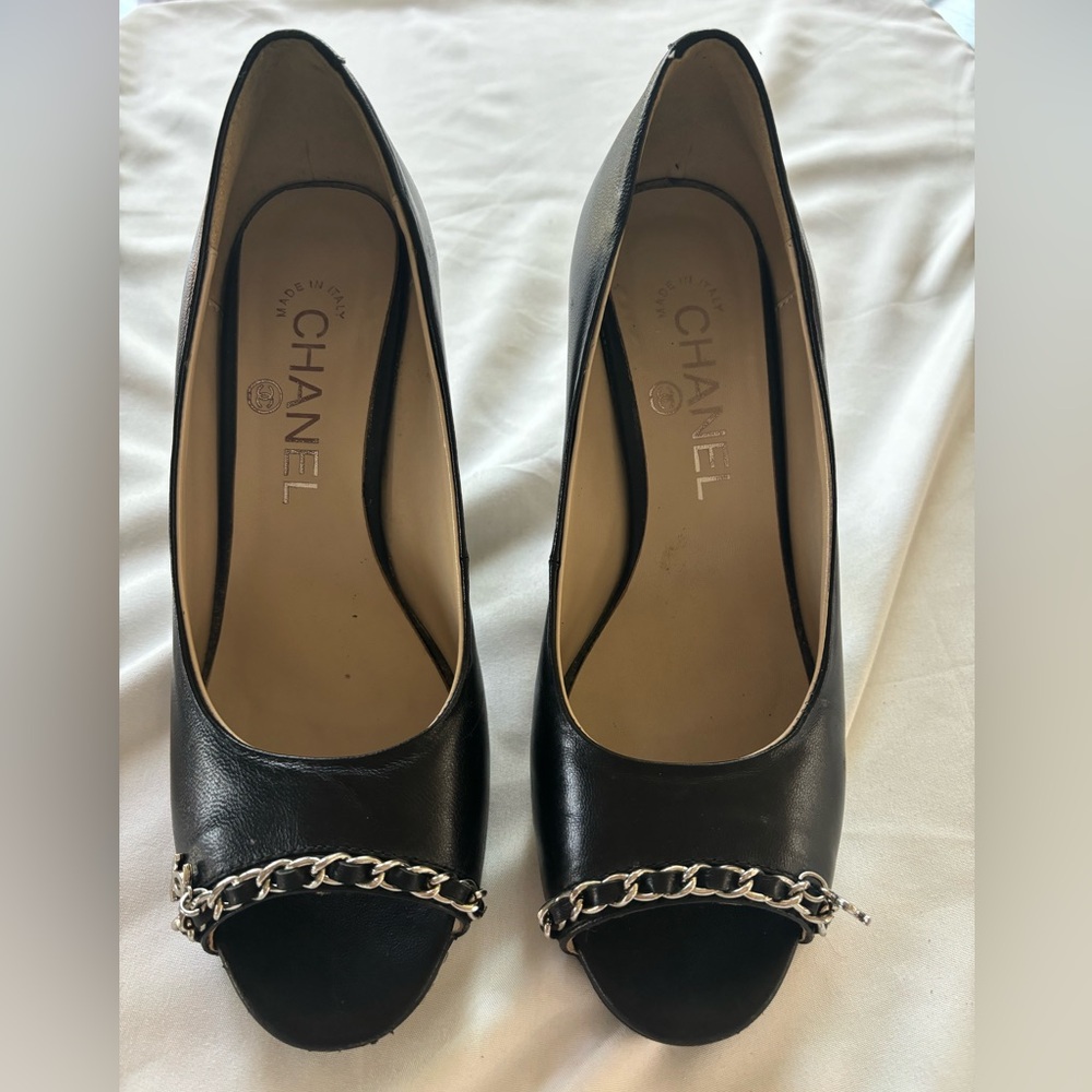 Black Chanel heels